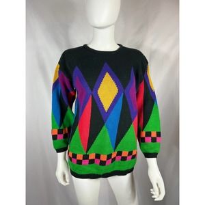 1980-90's Colorful Print Sweater